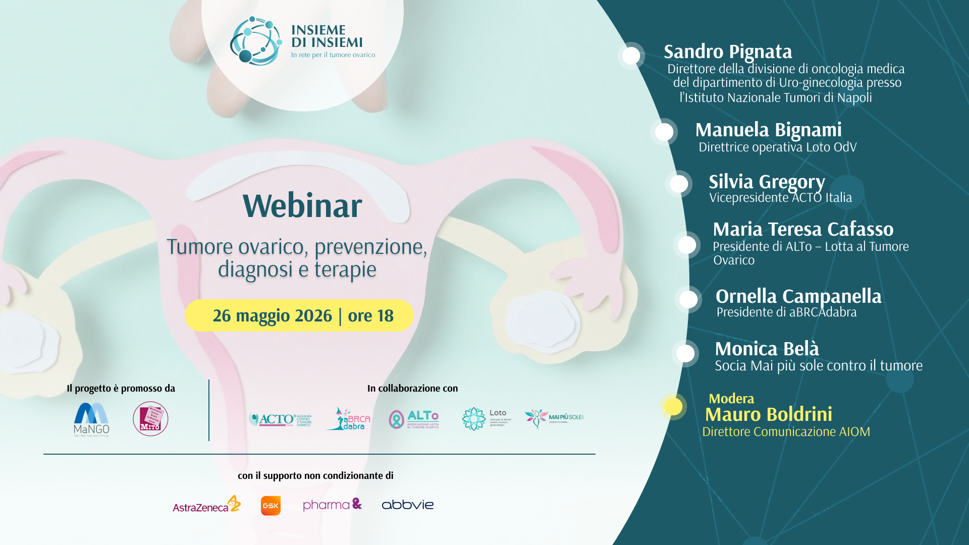 Webinar - Tumore ovarico, prevenzione, diagnosi e terapie
